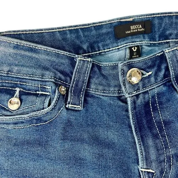 New True Religion Becca Mid Rise Bootcut Jeans Women’s Size 27 - Picture 3 of 10